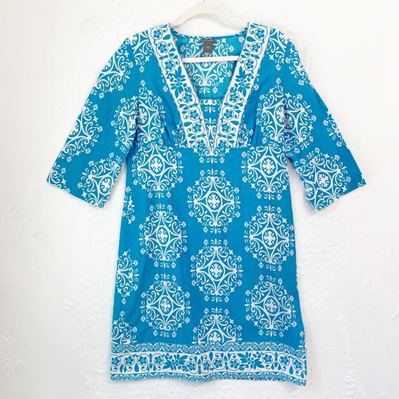 Ann Taylor Factory Dresses & Skirts - Ann Taylor Linen/Cotton 3/4 Sleeve Shift Dress Sz M